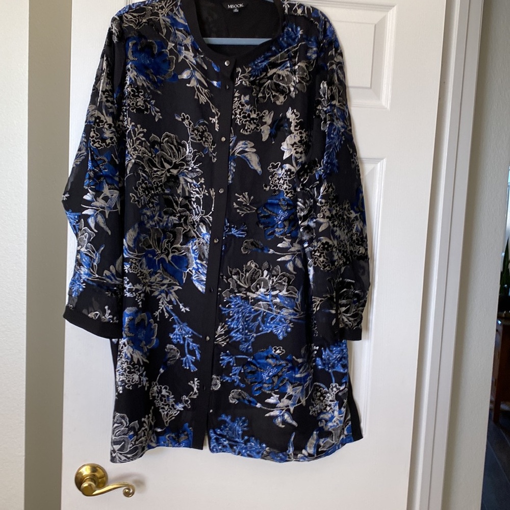New MISOOK size 2X drama velvet tunic top - Picture 3 of 15